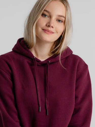 Толстовка с капюшоном унисекс King, бордовая Толстовка с капюшоном унисекс King, бордовая