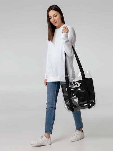 Шопер Clarity с черным органайзером, прозрачный Шопер Clarity с черным органайзером, прозрачный