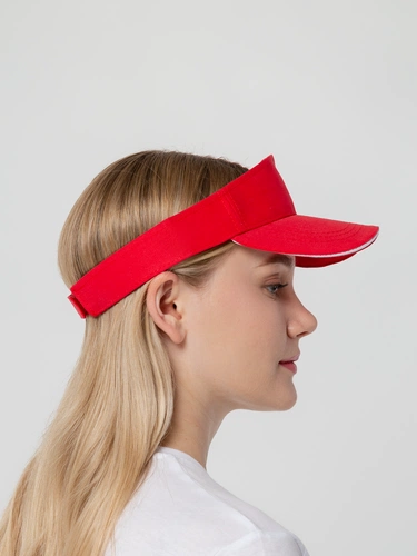 Козырек Active, красный с белым кантом Козырек Active, красный с белым кантом