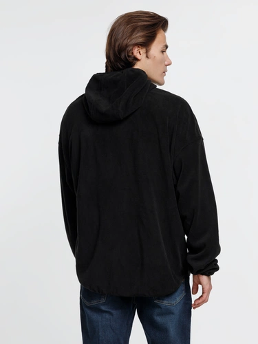 Анорак флисовый унисекс Fliska, черный Анорак флисовый унисекс Fliska, черный