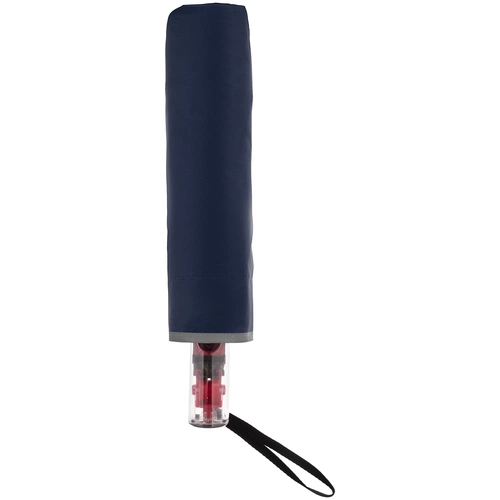 Зонт наоборот складной Futurum со светоотражающим кантом, темно-синий Зонт наоборот складной Futurum со светоотражающим кантом, темно-синий