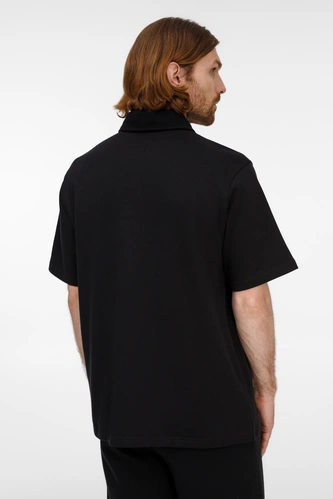 Рубашка поло унисекс Tiimi, черная Рубашка поло унисекс Tiimi, черная