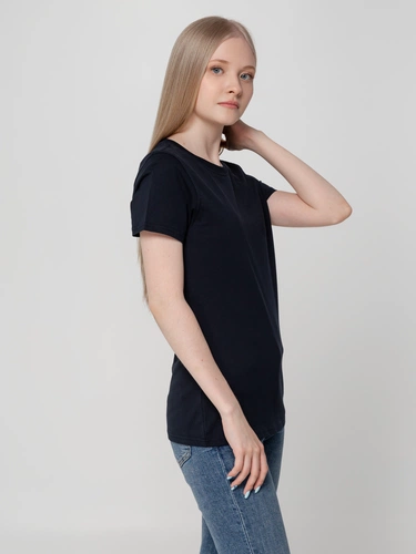 Футболка женская T-bolka Lady, темно-синяя Футболка женская T-bolka Lady, темно-синяя