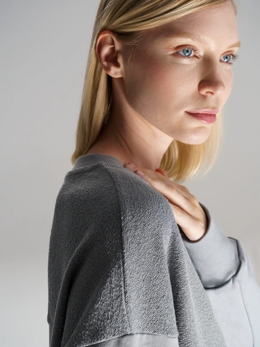 Свитшот оверсайз унисекс Vozduh, светло-серый Свитшот оверсайз унисекс Vozduh, светло-серый