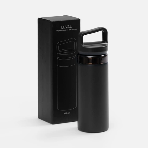 Термостакан Leval с ситечком, черный Термостакан Leval с ситечком, черный