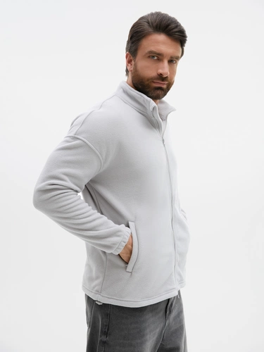 Куртка флисовая унисекс Nebo, светло-серая Куртка флисовая унисекс Nebo, светло-серая