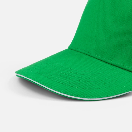 Бейсболка Classic 2.0, ярко-зеленая с белым кантом Бейсболка Classic 2.0, ярко-зеленая с белым кантом