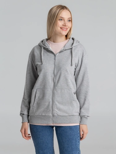 Толстовка на молнии с капюшоном Siverga 2.0, серый меланж Толстовка на молнии с капюшоном Siverga 2.0, серый меланж