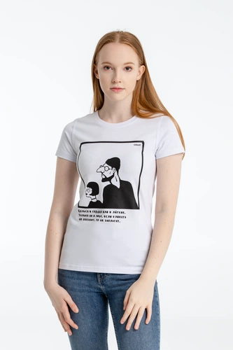 Футболка женская «Леон», белая, ver.2 Футболка женская «Леон», белая, ver.2
