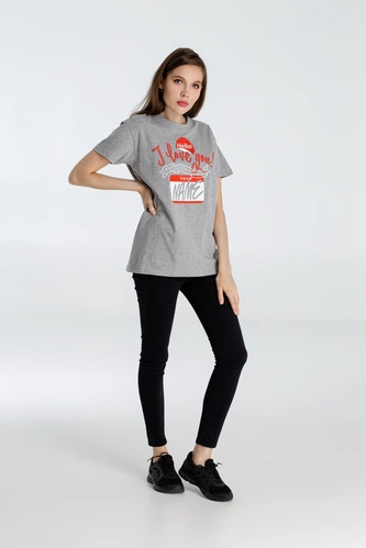Футболка Hello! I Love You!, серый меланж Футболка Hello! I Love You!, серый меланж