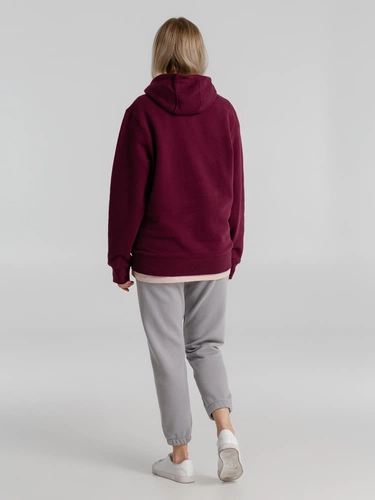 Толстовка с капюшоном унисекс King, бордовая Толстовка с капюшоном унисекс King, бордовая