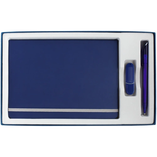 Коробка In Form с ложементом под ежедневник, флешку, ручку, ver. 2, синяя Коробка In Form с ложементом под ежедневник, флешку, ручку, ver. 2, синяя