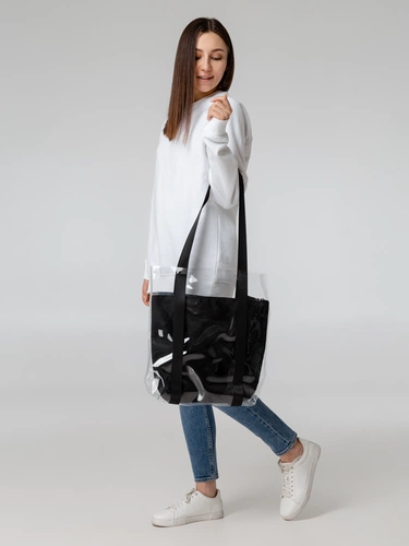Шопер Clarity с черным органайзером, прозрачный Шопер Clarity с черным органайзером, прозрачный
