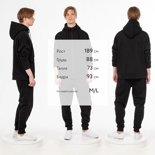 Толстовка унисекс H3, черная Толстовка унисекс H3, черная