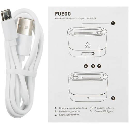 Увлажнитель-ароматизатор с имитацией пламени Fuego, черный Увлажнитель-ароматизатор с имитацией пламени Fuego, черный