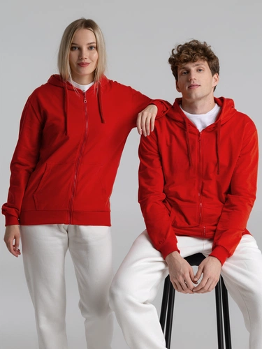 Толстовка на молнии с капюшоном Siverga 2.0, красная Толстовка на молнии с капюшоном Siverga 2.0, красная