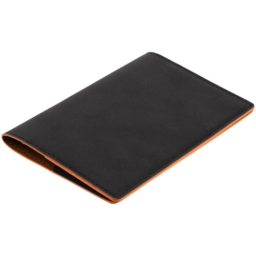 Обложка для паспорта Multimo, черная с оранжевым Обложка для паспорта Multimo, черная с оранжевым