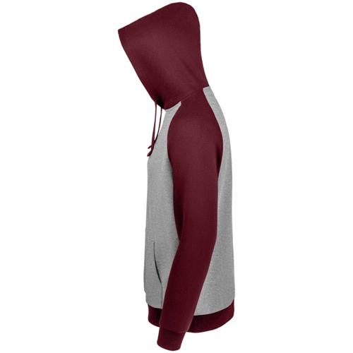 Толстовка унисекс Seattle, серый меланж с бордовым Толстовка унисекс Seattle, серый меланж с бордовым