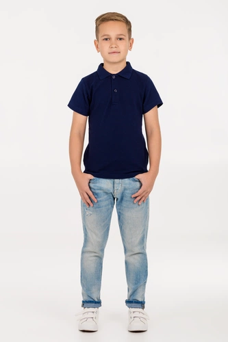 Рубашка поло детская Virma Kids, темно-синяя Рубашка поло детская Virma Kids, темно-синяя