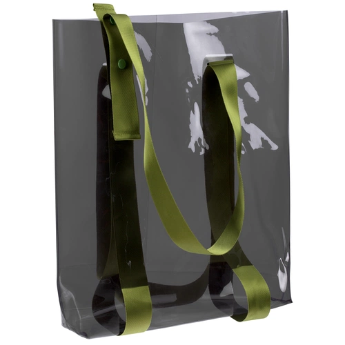 Шопер Clear Fest, прозрачный серый с зелеными ручками Шопер Clear Fest, прозрачный серый с зелеными ручками