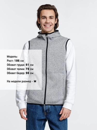 Жилет с капюшоном унисекс Gotland, серый Жилет с капюшоном унисекс Gotland, серый