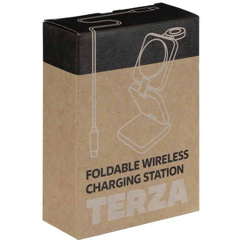 Складная станция беспроводной зарядки Terza, серебристая Складная станция беспроводной зарядки Terza, серебристая