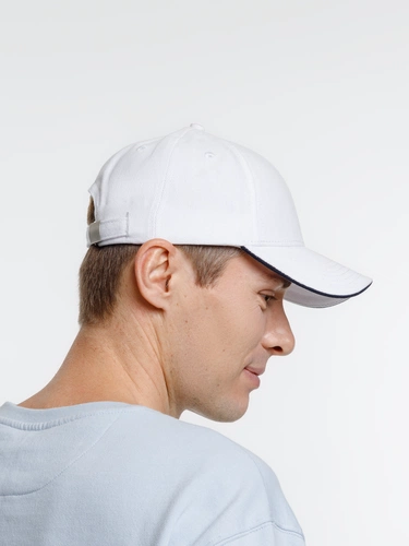 Бейсболка Spiker, белая с темно-синим Бейсболка Spiker, белая с темно-синим