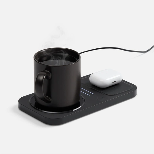 Беспроводное зарядное устройство с подогревом кружки Hot Task, черное Беспроводное зарядное устройство с подогревом кружки Hot Task, черное