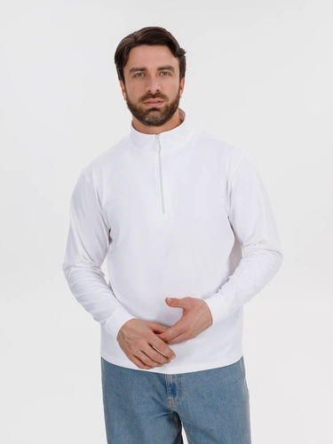 Свитшот на молнии Morfiss, белый Свитшот на молнии Morfiss, белый