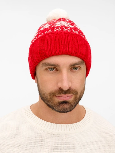 Шапка Holidale, красная с молочным Шапка Holidale, красная с молочным