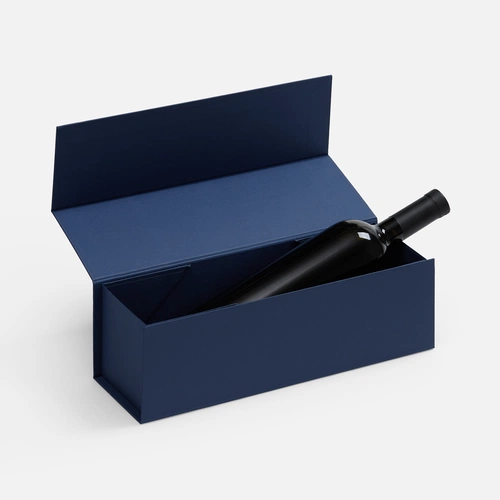 Коробка складная под бутылку Color Jacket Fold, темно-синяя Коробка складная под бутылку Color Jacket Fold, темно-синяя