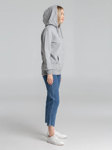 Толстовка на молнии с капюшоном Siverga 2.0, серый меланж Толстовка на молнии с капюшоном Siverga 2.0, серый меланж