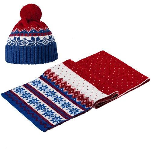 Шарф Happy View, красный с синим Шарф Happy View, красный с синим