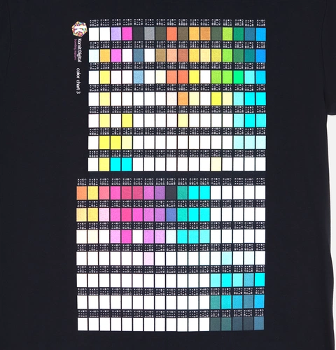 Футболка T-bolka 160 с DTG-печатью Kornit Color Chart 3, темно-синяя, размер L Футболка T-bolka 160 с DTG-печатью Kornit Color Chart 3, темно-синяя, размер L