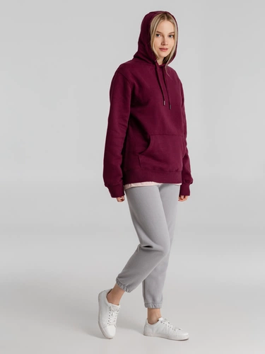 Толстовка с капюшоном унисекс King, бордовая Толстовка с капюшоном унисекс King, бордовая