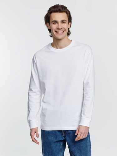 Футболка унисекс с длинным рукавом Pioneer LSL, белая Футболка унисекс с длинным рукавом Pioneer LSL, белая