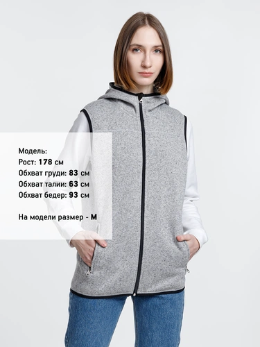 Жилет с капюшоном унисекс Gotland, серый Жилет с капюшоном унисекс Gotland, серый