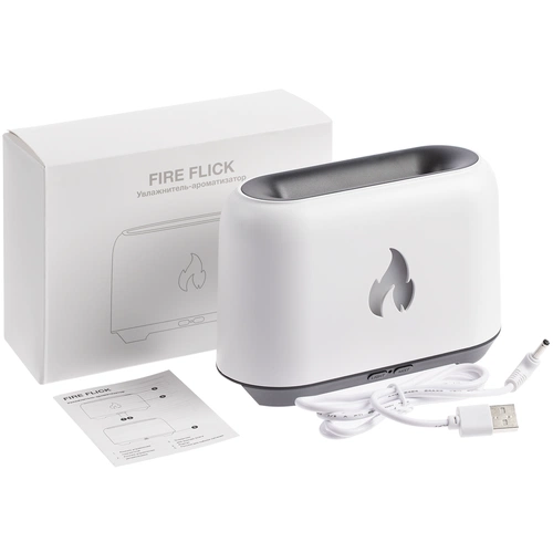 Увлажнитель-ароматизатор Fire Flick с имитацией пламени, белый Увлажнитель-ароматизатор Fire Flick с имитацией пламени, белый