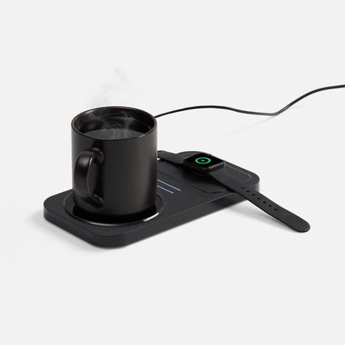 Беспроводное зарядное устройство с подогревом кружки Hot Task, черное Беспроводное зарядное устройство с подогревом кружки Hot Task, черное