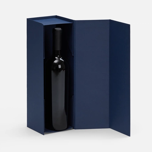Коробка складная под бутылку Color Jacket Fold, темно-синяя Коробка складная под бутылку Color Jacket Fold, темно-синяя