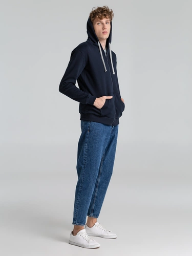 Толстовка на молнии с капюшоном Unit Siverga Heavy, темно-синяя Толстовка на молнии с капюшоном Unit Siverga Heavy, темно-синяя