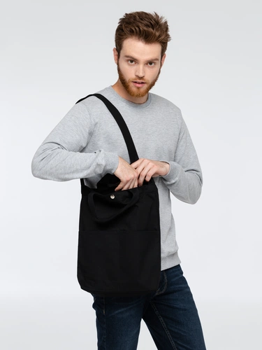 Сумка холщовая через плечо Artspace, черная Сумка холщовая через плечо Artspace, черная