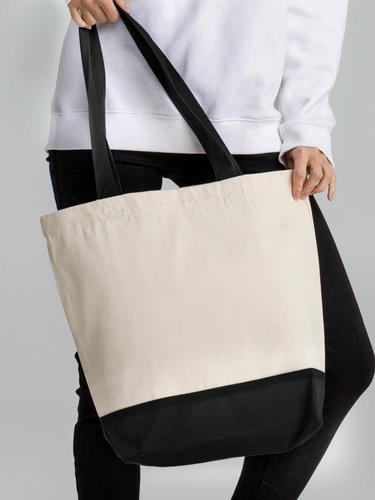 Холщовая сумка Shopaholic, черная Холщовая сумка Shopaholic, черная