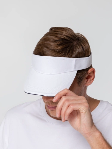 Козырек Active, белый с темно-синим кантом Козырек Active, белый с темно-синим кантом