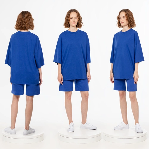 Футболка унисекс оверсайз T1, синяя Футболка унисекс оверсайз T1, синяя