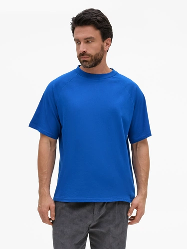 Футболка унисекс оверсайз T2, синяя Футболка унисекс оверсайз T2, синяя