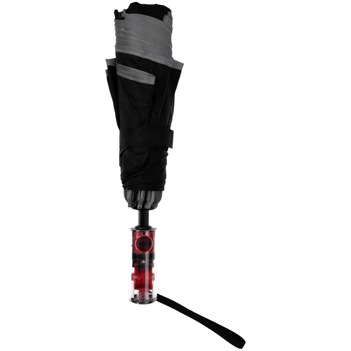 Зонт наоборот складной Futurum со светоотражающим кантом, черный Зонт наоборот складной Futurum со светоотражающим кантом, черный