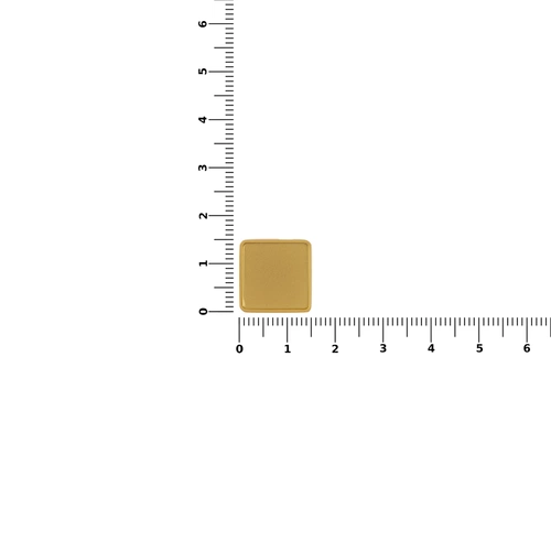 Квадратный шильдик на резинку Epoxi, матовый золотистый Квадратный шильдик на резинку Epoxi, матовый золотистый