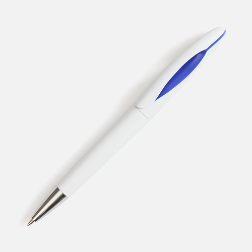 Ручка шариковая Nave, белая с синим Ручка шариковая Nave, белая с синим