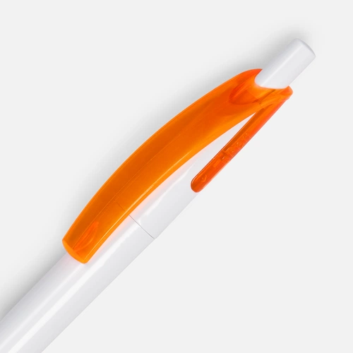 Ручка шариковая Bento, белая с оранжевым Ручка шариковая Bento, белая с оранжевым